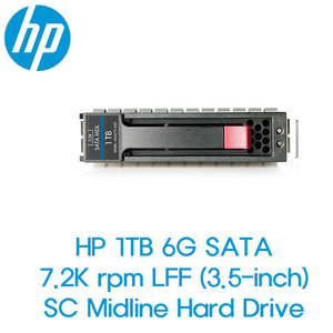 정품 HP 1TB 6G SATA 7.2K rpm LFF (3.5-inch) SC Midline Hard Drive