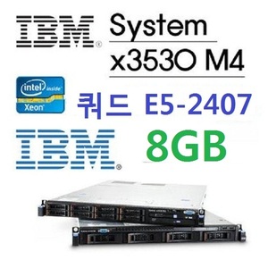 IBM正品 System x3530 M4 E5-2407 2.2GHz 쿼드코어 8GB DVD멀티 8HDD Bays(2.5) 3년AS 초특급배송
