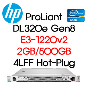 [HP] DL320e Gen8 E3-1220v2 NHP AP Svr/Promo (687523-375) E3-1220V2/3.1GHz/4C/2GB(1x2GB)/330i/B120i/500GB LFF SATA/4LFF/460W/1-1-1/1U 