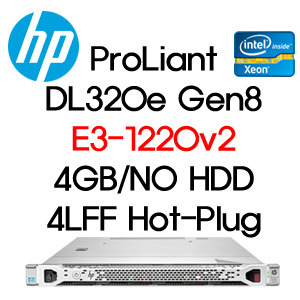 [HP] DL320e Gen8 E3-1220v2 Hot Plug AP Svr (675421-371) E3-1220V2/3.1GHz/4C/4GB(1x4GB)/330i/B120i/4LFF/460W/1-1-1/1U
